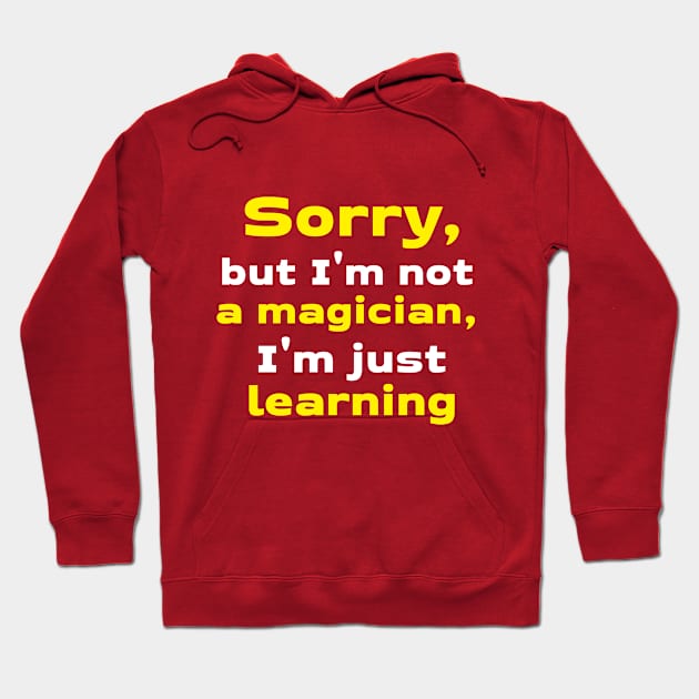 Sorry, but I'm not a magician, I'm just learning Hoodie by SparkStyleStore